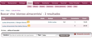Busqueda de oloroso almacenista