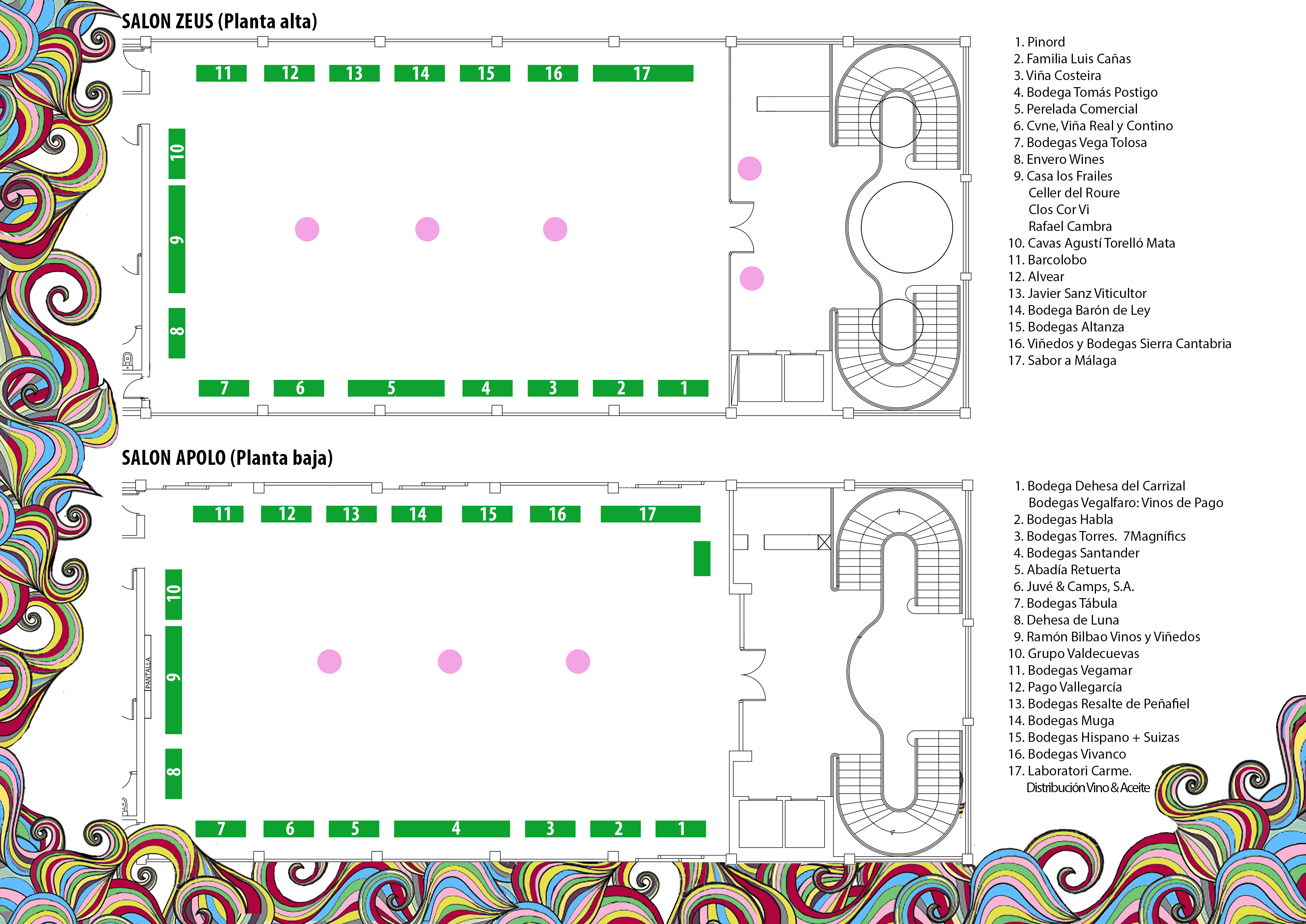 Plano de los expositores de la XV Experiencia Verema Valencia #VeremaVLC