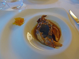 Perdiz al vino de Oporto con trufa melanosporum