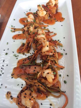 Rollitos crujientes de gamba