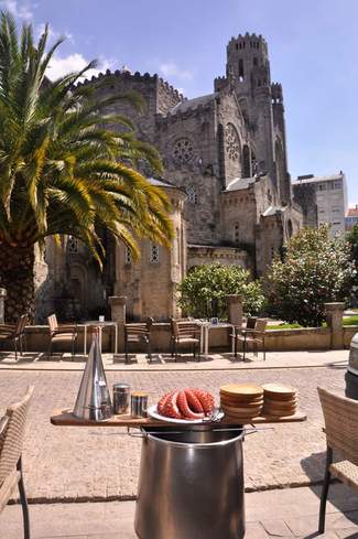 Pulpo en la terraza del restaurante