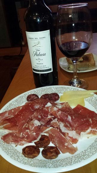 Con el surtido de ibéricos