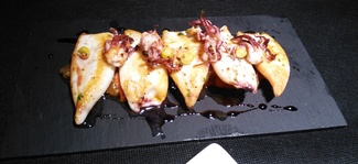 Calamarcitos con verduritas.