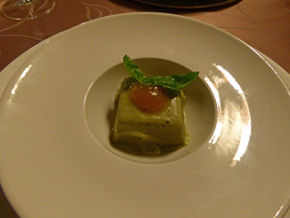 Gelati al basilico e confettura di pomodoro