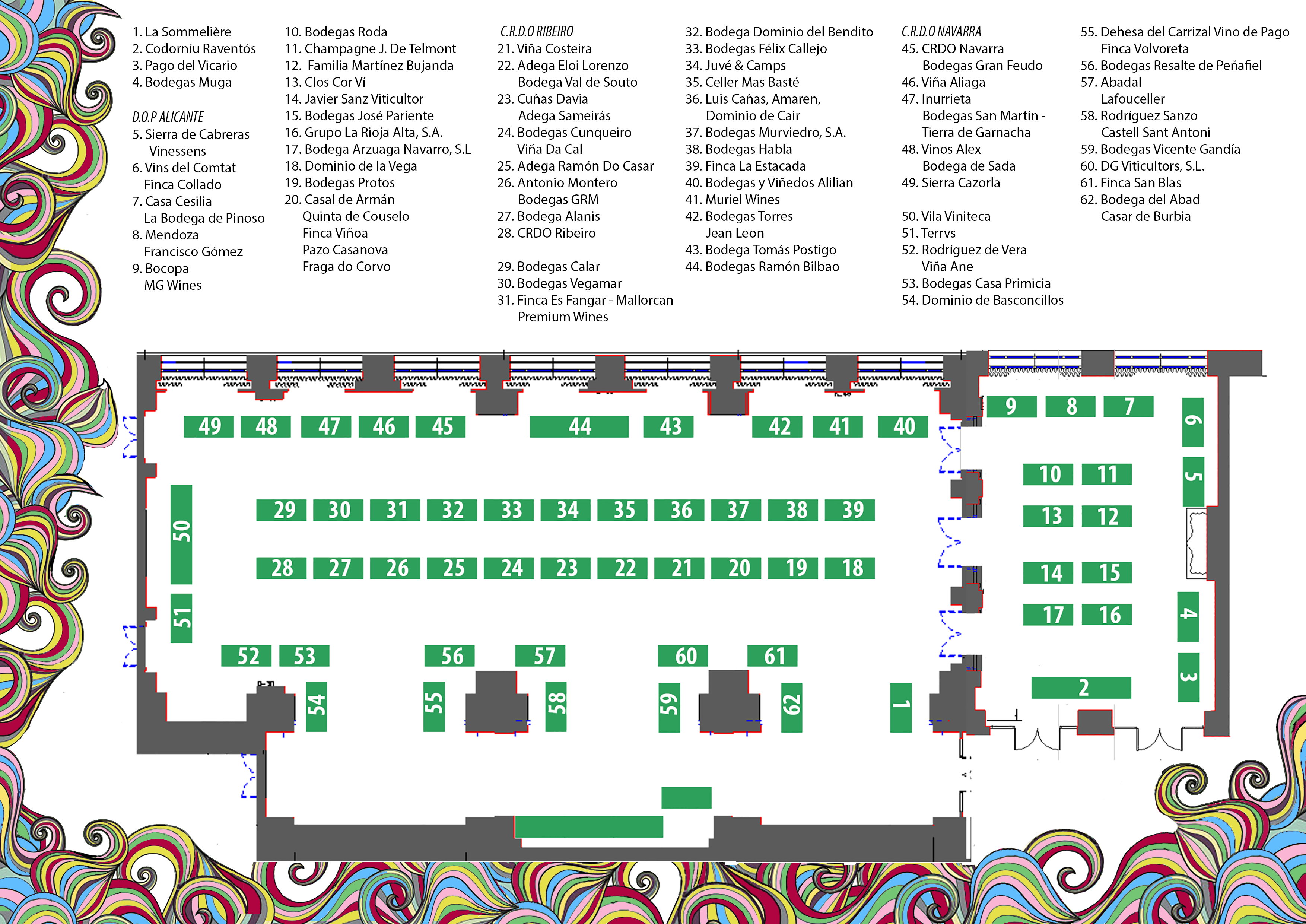 Plano de los expositores de la Experiencia Verema Madrid 2016 #VeremaMadrid