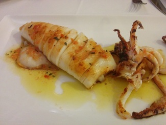 Calamar de playa plancha