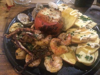 Mariscos a la brasa...