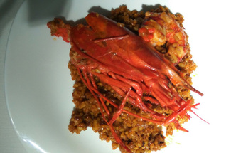 Arroz seco de carabineros.