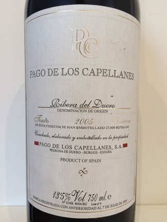 Pago capellanes Reserva 2005
