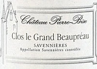 Château Pierre Bise - Savennières Clos Le Grand Beaupréau 2014