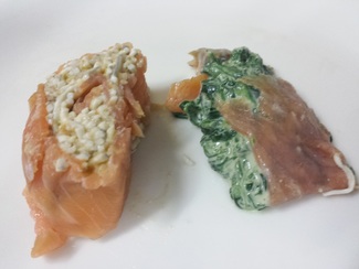 Rollitos de salmón