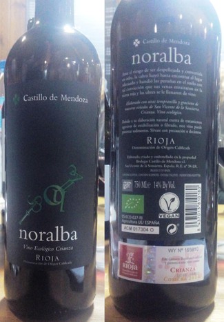 Noralba Vino Ecológico Crianza 2014