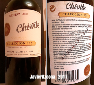 Chivite Colección 125 reserva 2000