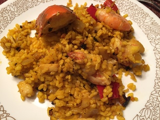 Paella de langosta