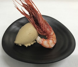 Helado de arroz con gamba de Palamos 