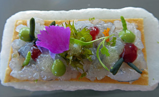 Langostino azul en tartar