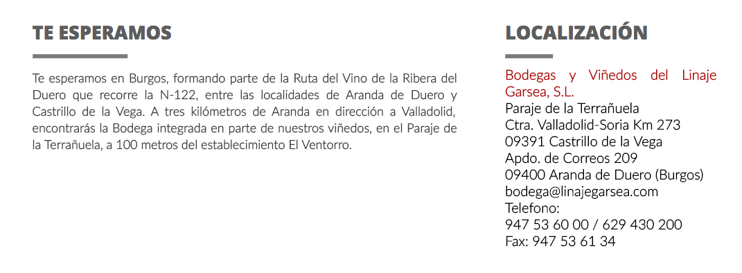 Bodega Linaje Garsea. Familia Ribereña.