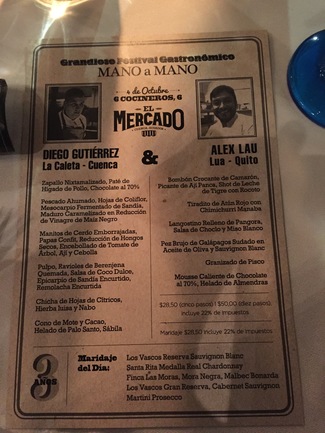 Menú y maridaje