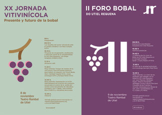 La XX Jornada Vitivinícola y el II Foro Bobal  DO Utiel-Requena se celebran en noviembre