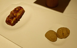 Mantequilla de castaña hecha en casa con pan de brioche.