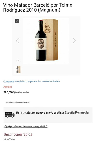 Matador Barceló por Telmo Rodríguez (Magnum) 2010