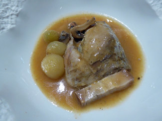 Perdiz troceada a la cazadora