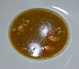 Caldereta de gambas con garbanzos pedrosillanos