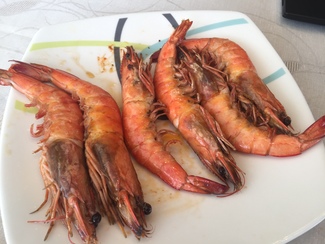 Los langostinos plancha