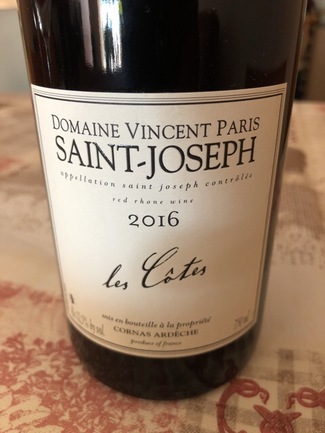 Domaine vincent paris saint-joseph les côtes 2016