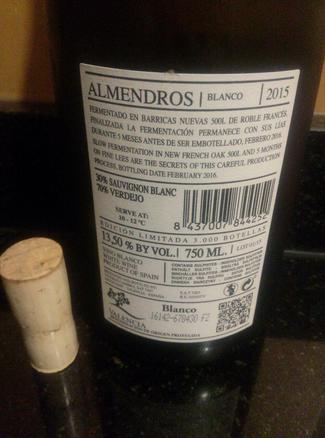 Angosto Almendros Blanco 2015