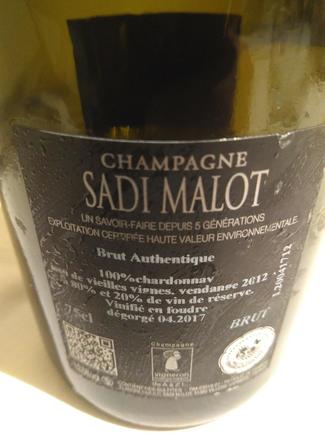 Sadi Malot Brut Authentique Premier Cru