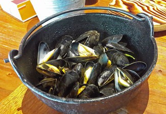 Mejillones de "bouchot" de la bahia del Mont Saint Michel AOP