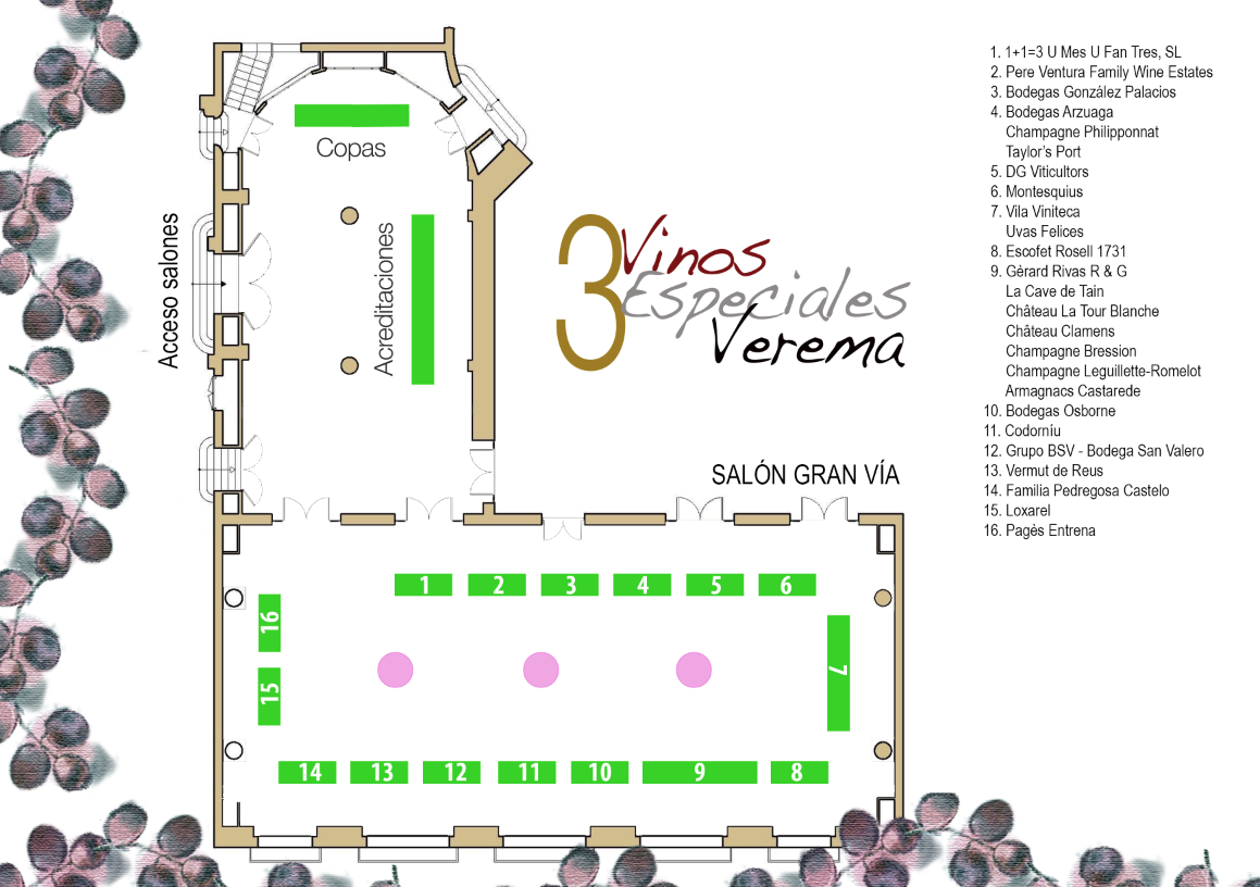 Plano de los Expositores del III Salón de Vinos Especiales