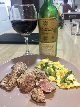Con el solomillo de cerdo