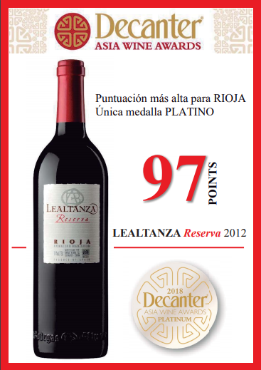 97 puntos Decanter para Lealtanza Reserva