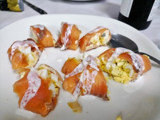 Los rollitos de salmón