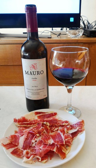 Con el jamón ibérico