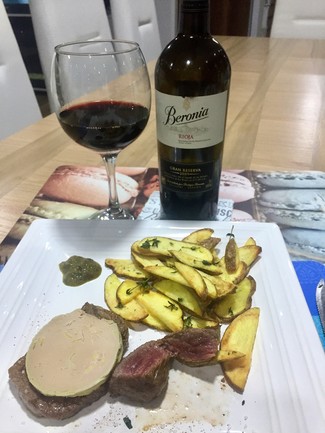 Con el solomillo al foie