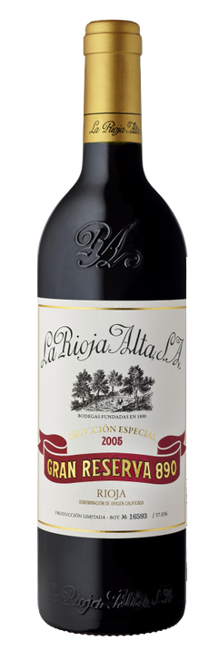 Botella de Gran Reserva 890 2005 de La Rioja Alta