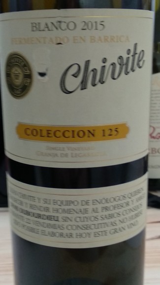 Chivite Colección 125 Chardonnay 2015