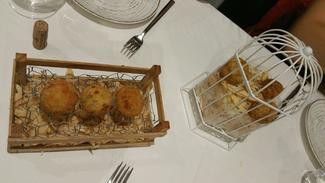 Croquetas de cordero y de espinacas y parmesano