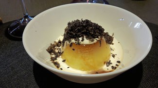 Flan con trufa melanosporum