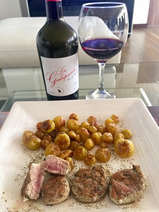 Con el solomillo de cerdo