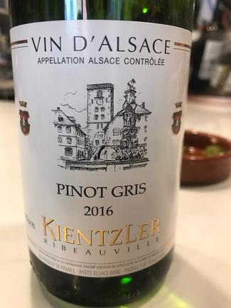 Kientzler Pinot Gris. 2016