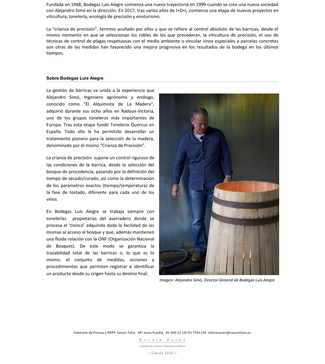 Bodegas LUIS Alegre. Un buen año enológico