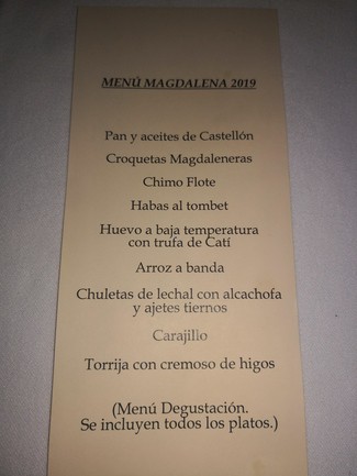 El menú...