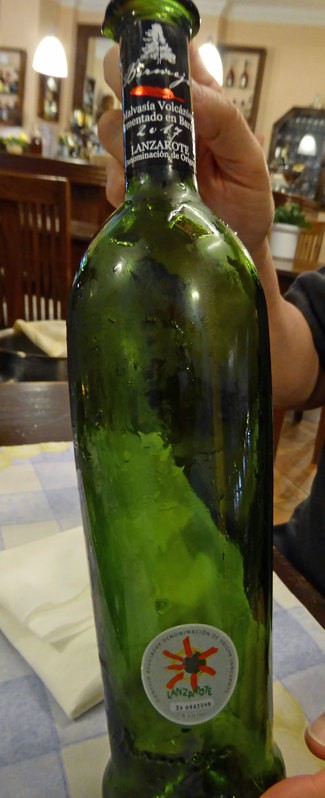 Bermejo Malvasia volcanica fermentada en barrica 2017 DO Lanzarote (botella vacia)