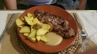 Pluma ibérica con manzanas