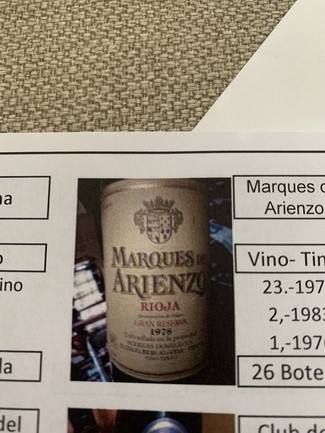 Marqués de arienzo, gran reserva 1978