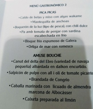 1a parte del menú degustación
